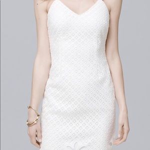 NWT White House Black Market White Floral Dress 14